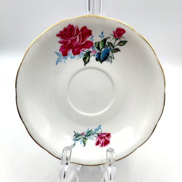 Vintage Tea Cup & Saucer  Porcelain Fine Bone China Floral Rose Yong Sheng - Picture 5 of 16